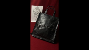 Balo Bằng Da Thật Màu Đen - Medici Of Florence - Sản Xuất Thủ Công Tại Italy_MED687B19E480