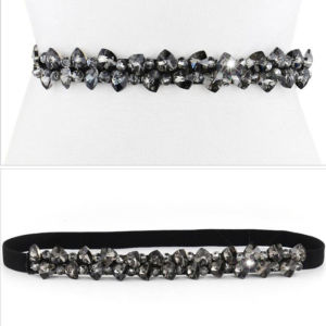 Fashion Crystal Belts For Women Elastic Black Gold Waist Belts Rhinestone Luxury Ladies Woman Belts For Dress Accesorios Mujer