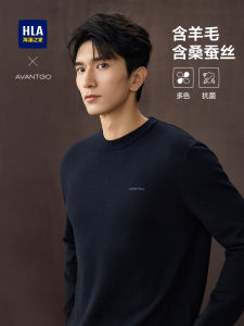 Black Wool Blend Knitwear Mens Business Casual Soft Cotton Polyester Nylon Fabric Autumn Winter Fashion City Style round Neck