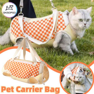 SKISOPGO Pet Carrier Bag Portable Outdoor Cat Backpack Breathable Carry Shoulder Bag with Leg Hole Puppy Handbag