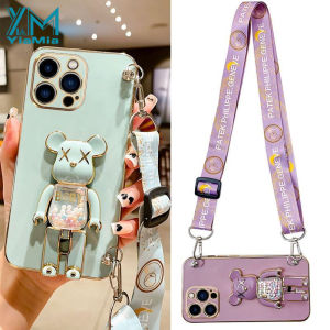 YiaMia Soft Phone Case: Precision Camera Protection & Cute Pink Flash Violent Bear