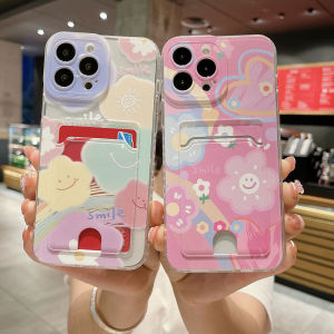 Phone Case OPPO Reno10 5G Reno10pro Card holder design beautiful cartoon pattern transparent Soft Casing OPPO Reno 10 Pro 5G phone cover