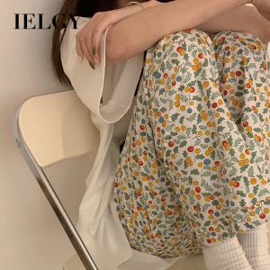 IELGY Quần Mặc Nhà Thường Ngày Hoa Đồ Ngủ Dáng Rộng Eo Đàn Hồi Mỏng Cho Nữ Sinh Viên