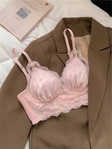 เสื้อชั้นในลูกไม้สไตล์ฝรั่งเศส ทรงสามเหลี่ยมบาง ทรงเข้ารูป เสื้อชั้นในผู้หญิง ป้องกันการหย่อนคล้อย ช่วงไหล่ด้านบน ชุดชั้นในไร้โครง