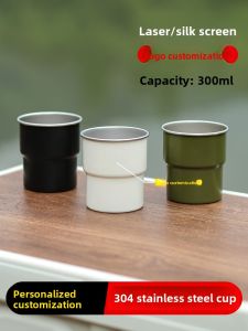 Personalized 304 Stainless Steel Water Cup Outdoor Camping Beer Cup Commercial Cold Drink Coffee Cup Nordic Style Step Cup