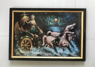 Cetak gambar lukisan nyi roro kidul/ratu pantai selatan plus bingkai ukuran 52cm x 35cm
