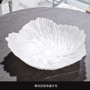 Simple Crystal Glass Fruit Tray Nordic Style Living Room Coffee Table Candy Snack Plate Pure Color Home Decorative Dish