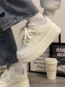 Womens Thick Bottom Platform Sneakers Casual All-Match Shoes Autumn Winter Leisure Heightening Board Shoes Cross Strap