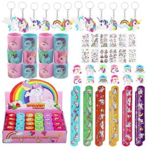 Hasbro | 62Pcs Unicorn Party Favors Unicorn Party Gift Supplies for Boys Girls Unicorn Sticker Bracelet Unicorn Birthday Party Supplies