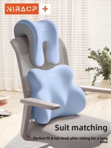 Office Chair Headrest Pillow Sleep on Back Nap Chair Lumbar Support Seat Back Cushion Modern Simple Style Memory Foam Pillow