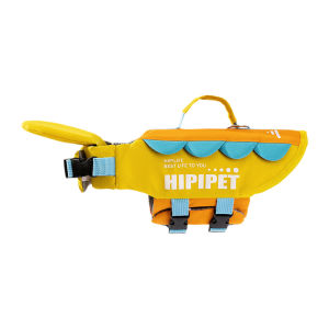HamshMoc Dog Life Jacket High Buoyancy Neck Float Pad Rescue Handle Dual Fastening Lightweight Leash O-Ring