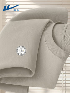 Loose Fit Mens Grey Long Sleeve T-Shirt round Neck Cotton Pure American Retro Style Spring Base Layer Shirt Casual Youth Pop