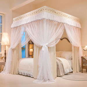 WUYINLIANGPIN | Double-layer No-assembly Princess Canopy Bed Curtains