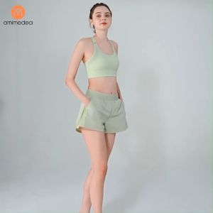 Quần Short Nữ Thể Thao 2 Lớp AMI MEDEA  Tập Pickleball Gym Yoga Chạy Bộ Tennis 9022-Quần Đùi Nữ