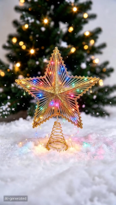 Happy Time Gold Glitter Star Christmas Tree Toppers Big Star Xmas Tree Top Ornaments Christmas Decorations For Home Decor 2026