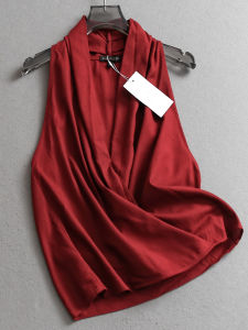 Loose Fitting Lightweight V-neck Sleeveless Vest Womens Shirt Mixed Flax And Cotton Blend Foldable Style 2025 Autumn New Arrival Slimming