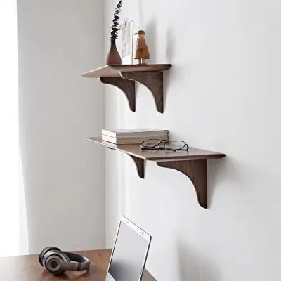 Natural Wood Refinement Wall Shelf Japanese Simple Cherry Wood