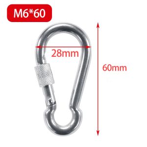 Metal Spring Snap Carabiner Clips D-Ring Screw Hooks Locking Carabiners Swing Connector for Outdoor Hiking Travel M4/M5/M6/M7/M8
