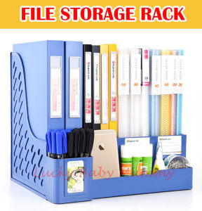 PP File Storage Rack Multi-layer Document Folder 3.0mm Thicken Desk Storage / Rainbow
