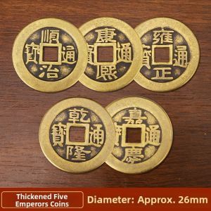 Thick Copper Coins Antique Coin Kangxi Shunzhi Qian Long Reign Scattered Coins Pure Brass Qing Dynasty Five Emperors Coins Genuine Goods Pressure Threshold 60 Emperor