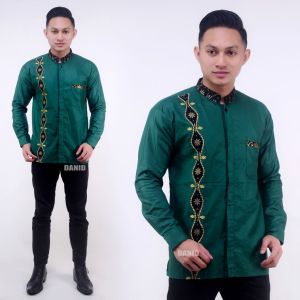 Baju Koko Batik Lengan Panjang Pria Dewasa Koko Hadroh Az Zahir