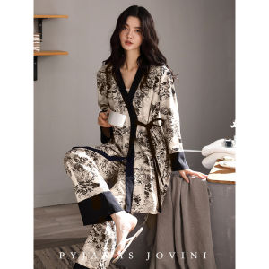 Loose Cotton Sleepwear Set Long Sleeve and Pants