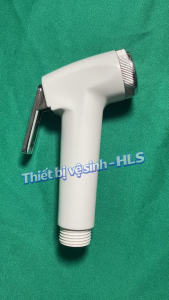 Đầu xịt vệ sinh HLS tay xi cò thân trắng kem đầu xi bạc dùng cho toilet vòi xịt vệ sinh phụ kiện nhà tắm
