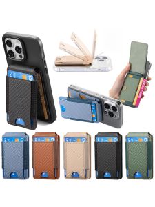 2024 กระเป๋าใส่บัตรแบบพับได้สำหรับโทรศัพท์มือถือ ดูดซับติดโต๊ะทำงาน ทนทาน กระเป๋าใส่บัตรสำหรับคนขี้เกียจ วัสดุ PU สีสันสดใส