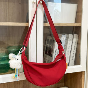 Túi Đeo Vai Đơn Giản Màu Đỏ Cổ Điển Cho Nữ Túi Đeo Vai Đi Làm Túi Đeo Vai Kiểu Bánh Bao Nhỏ Cho Học Sinh Túi Đeo Vai Thường Ngày