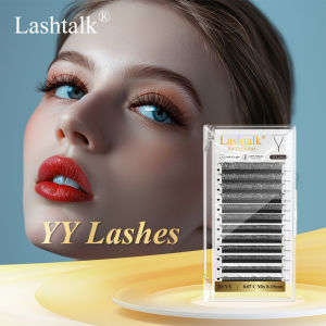 Lashtalk YY Shape Hand Woven From Nagaraku Curl B C D Babybent Premium Soft Light Natural Eyelash Extension Makeup Mesh Net Cross False Fake Lashes