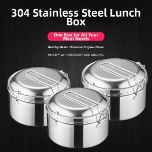 Round Multi-use Stainless Steel Lunch Box 2 Layers