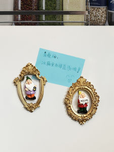 Creative American Dwarf Fridge Magnet Decorative 3D Magnetic Frame European Mini Picture Frame Adhesive Home Decorations