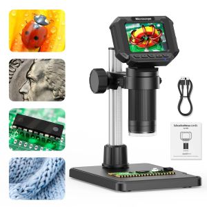 กล้องจุลทรรศน์ดิจิตอล 2.4 นิ้ว USB กล้องจุลทรรศน์สำหรับอิเล็กทรอนิกส์การศึกษาซ่อมเหรียญ 1000X กล้องจุลทรรศน์กล้อง 8 LED PC View