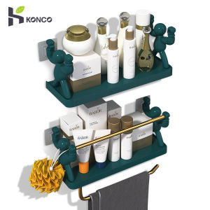 Konco  Punch-Free Wall Hanging Storage Rack  wall organizer bar Bathroom Shampoo Soap Organizer   Spice Shelves for Kitchen Home Storage Rack