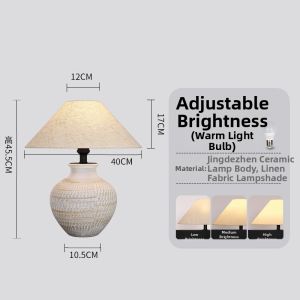 Abotu | Creative Retro New Chinese Style Ceramic Desk Lamp