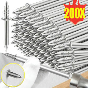 200pcs Rust-Proof Traceless Screw Nail / Wood Invisible Hardware Fixator with Specific Sleeve / Skirting Thread Seamless Nails / Double Head Nails