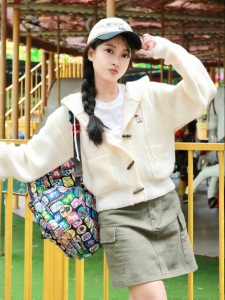 spao | Áo Khoác Len In Hình Gấu Phong Cách Hàn Quốc Cho Mùa Thu