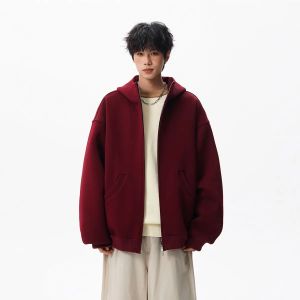Street Wear Y2k Clothes Mens Sweatshirt Long Sleeve Knitted Cardigan Coat Autumn Casual Hoodie Style Outer Garment Couple model