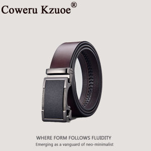 Automatic Buckle Genuine Leather Mens Belt