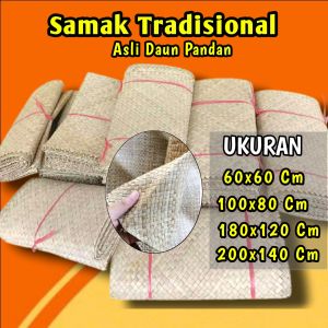 Tikar / Samak Pandan Tradisional Asli Daun Pandan / Samak Lesehan / Klasa Mayit / Tikar murah