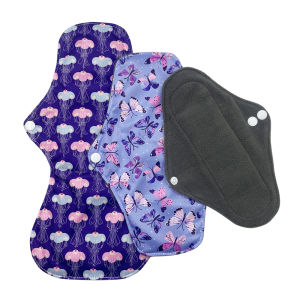 Women Reusable Menstrual Pads for Monthly Bamboo Charcoal Washable Sanitary Towels for Periods Absorbent Mama Cloth Pads 1 Pc