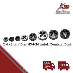 K55 Mata Snai Senai Snei Snay Pembuat Derat Ulir Tangan Dies Ukuran M3-M16 satuan bijian Senai Snai Drat Baut Baud