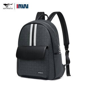 SEPTWOLVES High Quality Leather backpack for men work Waterproof Large Capacity Computer genuine outdoor bag Mans For Office Business