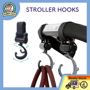 KOGGY Baby Stroller Hanging Strap Hook Rotatable Baby Carrier Hook Customized Children Accessories Baby Stroller Hook Baby Cart Hooks Shopping Bag Clip Metal Mommy Hook Child Kids Trolley Accessories