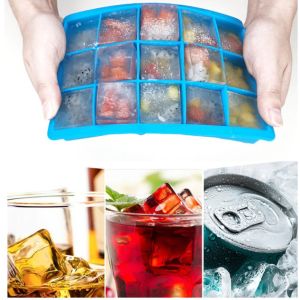 Popsicle Maker with Square Shape Ice Jelly Mold 15 Grids Silicone Ice Cube Molder Tray Fruit
