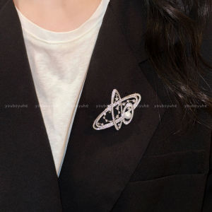 Elegant Womens Saturn Pearl Brooch Pin Fashionable Outerwear Accessory Small Fragrance Style Premium Quality Pin