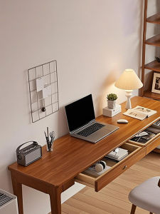 Minimalist Solid Wood Computer Desk Book Desk Home Study Office Desk Small Bedroom Study Room Wall Long Table