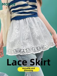 MOFANSHI | Elegant Korean Style Overlapping Lace Crotch Skimmer for Big Size Women