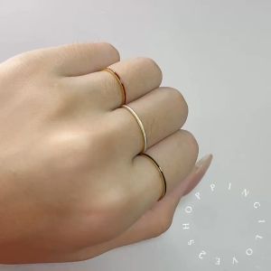 (Rg2)油滴Titanium steel ring womens oil drop fine style non-fading temperament all-match ring Korean womens tail ring