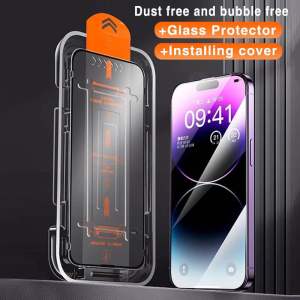 Auto-Dust Removal Kit Screen Protector For iPhone 18 17e 17 Air 16e 16 15 11 12 13 14 X XR XS PRO MAX 6 6s 7 8 Plus SE Full Cover Tempered Glass For iPhone 18pro 17pro 17air 16pro 15pro 11pro 12pro 13pro 14pro XSMAX 16Plus 15Plus 14Plus 7+ 8+ 6+ 6s+ SE3